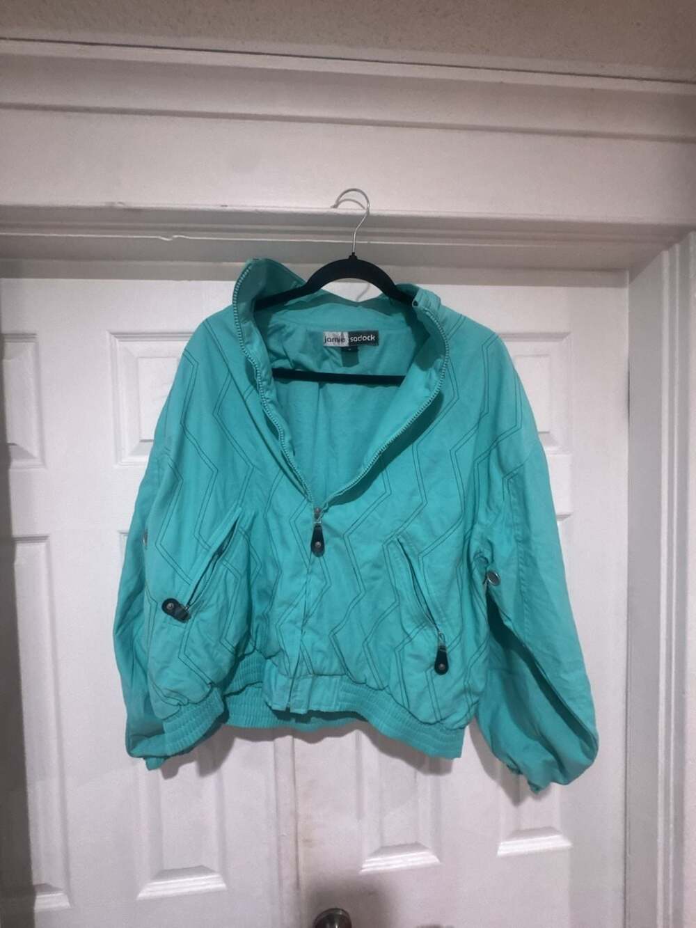 Vintage Jamie Sadock Teal Zip Up Jacket Size M